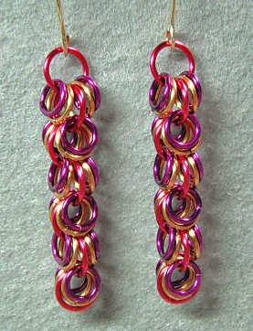 Red shaggy loops earrings